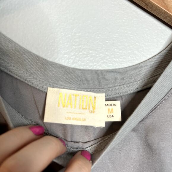 Nation LTD Gray Short Sleeve Blouse - Picture 2 of 4